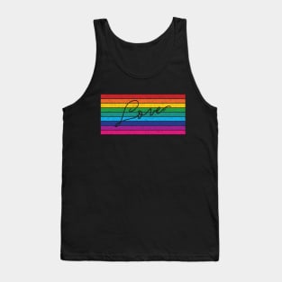 Retro Rainbow Stripes Love Tank Top
